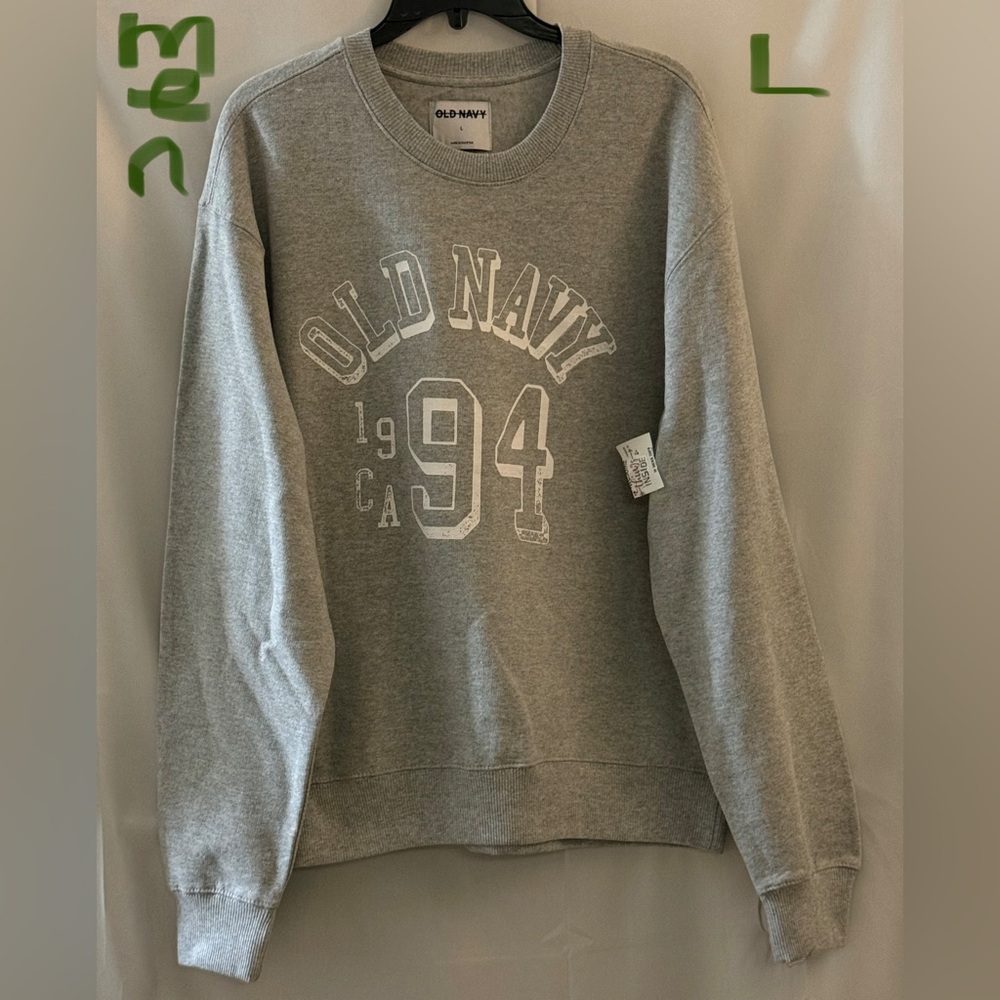 Old Navy Gray Crewneck Sweater with Logo